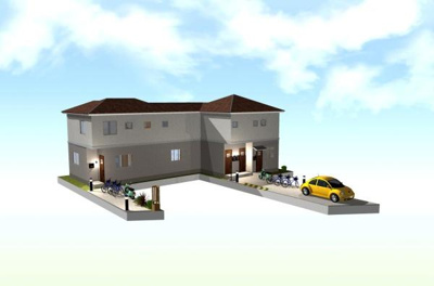 【その他】 | ●草加市八幡町・売地● | ２階建アパート　施工イメージ外観パース