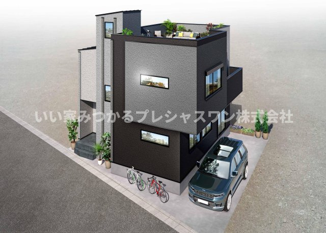 屋上２５帖超◆LDK２６帖超◆洗面脱衣室広々3.5帖でリネン棚と室内物干～中田西