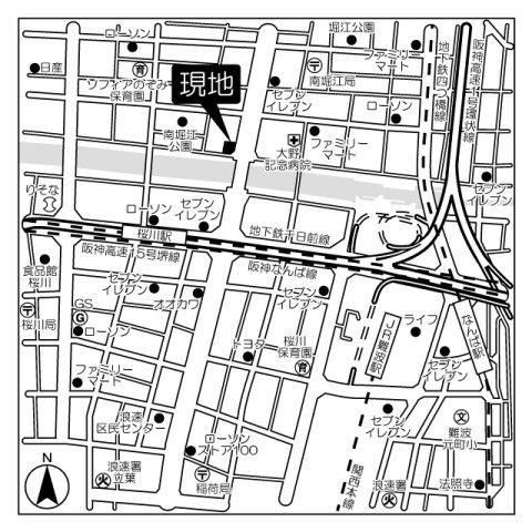 RJRプレシア南堀江の地図