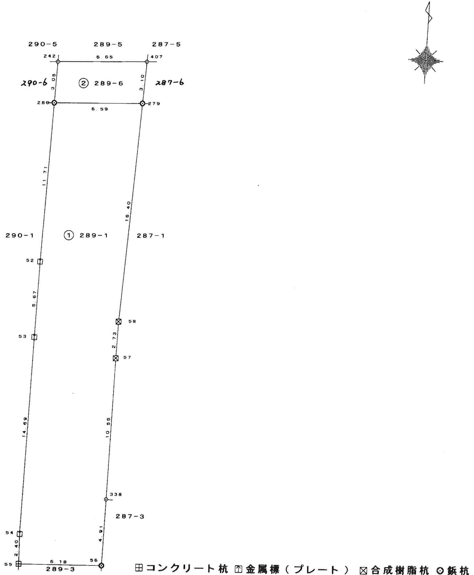 東本町二丁目売地の土地図|測量図