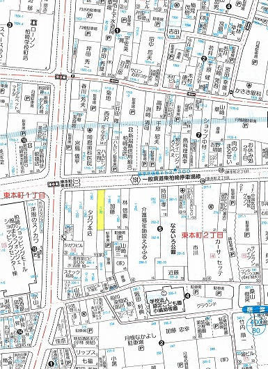 東本町二丁目売地の地図|地図