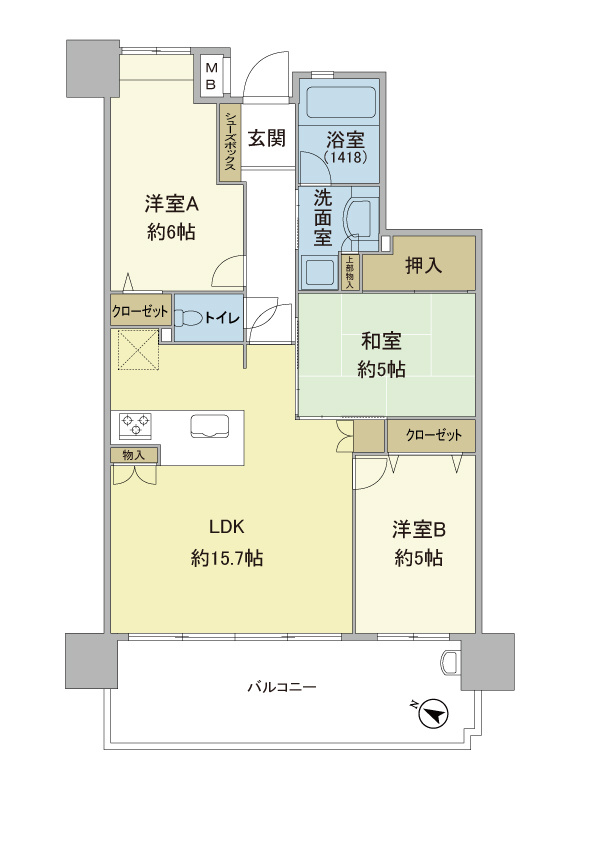 アンピール輝国の間取り