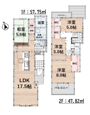 【間取り】 | 福岡市南区皿山4丁目3期　2号棟（全2棟）【仲介手数料無料・0円】 | 平日、土日祝日もお好きな日時にご見学可能です。お気軽にお問合せ下さい。