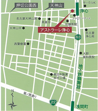 アストラーレ浄心の地図