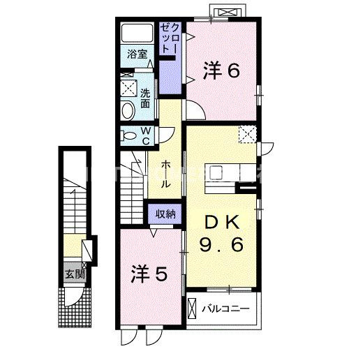 レジデンス愛Ａの間取り|1フロア2戸！最上階の角部屋です♪