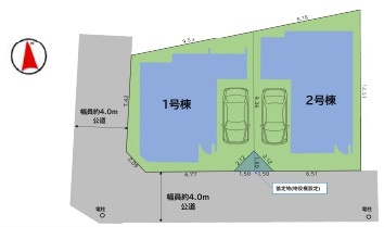 新築一戸建て 所沢市下安松 全２棟の区画図