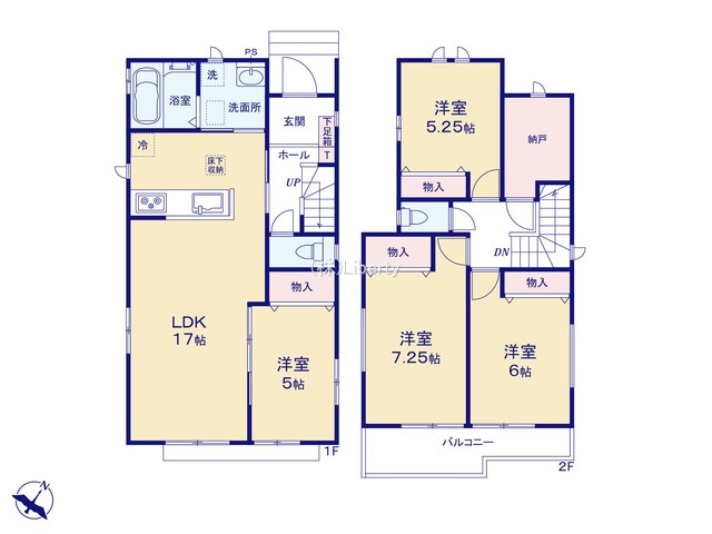 守谷市薬師台7丁目　新築戸建　B号棟の区画図