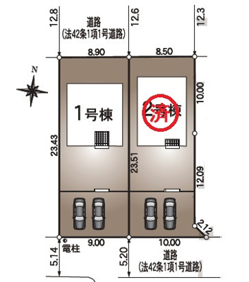 【区画図】 | クレイドルガーデン山陽小野田市赤崎第２（１号棟）