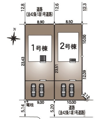 【区画図】 | クレイドルガーデン山陽小野田市赤崎第２（１号棟）