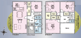 【間取り】 | クレイドルガーデン山陽小野田市赤崎第２（１号棟） | 家族の動線が込み合わないように、普段の動きがよりスムーズに出来るよう考慮しています。