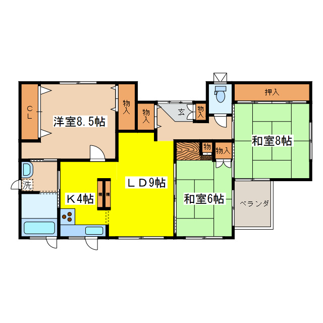 柏西６－１４テラスハウスの間取り
