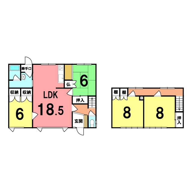室蘭市小橋内町1丁目21-7戸建の間取り