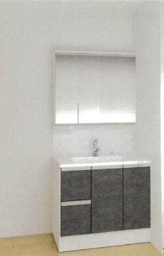 マ・メゾン　佐伯区海老園3丁目　№102の内観：施工例|キッチンと同色の
カップボード付き