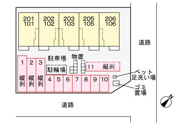 シャルム朝来の区画図|敷地内の地図です★