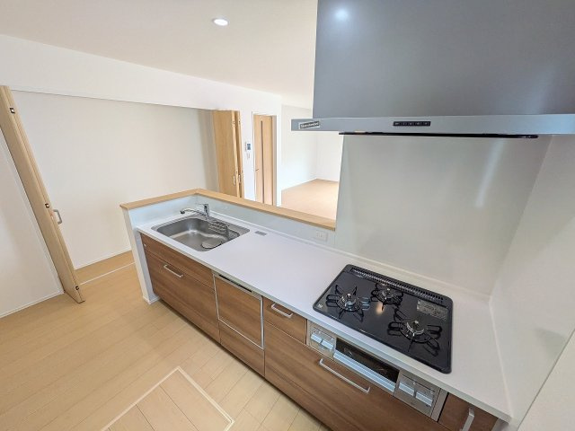 八王子市　めじろ台　新築一戸建てのキッチン|～キッチン脇には大容量収納可能なパントリー付き～