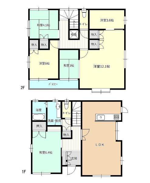 常陸太田市天神林町　中古戸建の間取り