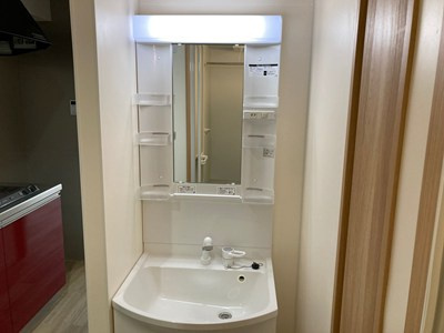 熊本市中央区黒髪２丁目のアパートの独立洗面台