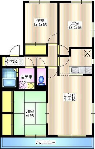 メゾン・ド・葉山の間取り|南向き東南角部屋２面採光　対面キッチン