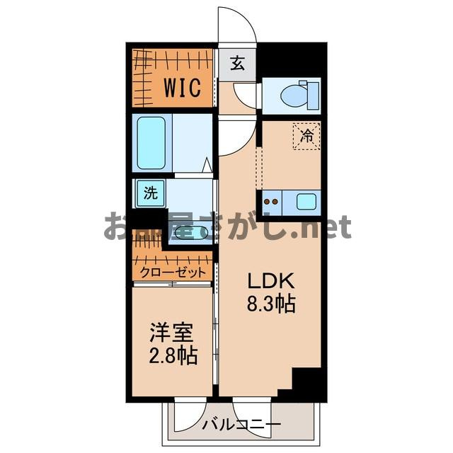 レヴァンテ浅草観音 壱【木目調でモダンな内装の1LDK／10月下旬入居可】の間取り