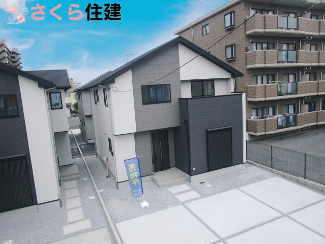 宇都宮市西原町2期　4号棟の外観|南面道路なので日当たりがよいです