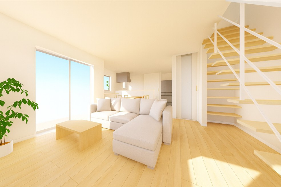 中央区下所島1丁目　新築戸建　2号棟の居間・リビング