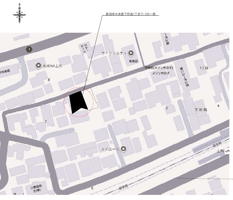 中央区下所島1丁目　新築戸建　2号棟の地図