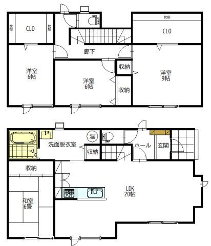 【オーナーチェンジ戸建】鳥取北3丁目中古住宅の間取り
