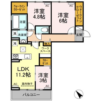 【間取り】 | ラ・トゥール山城西　B棟