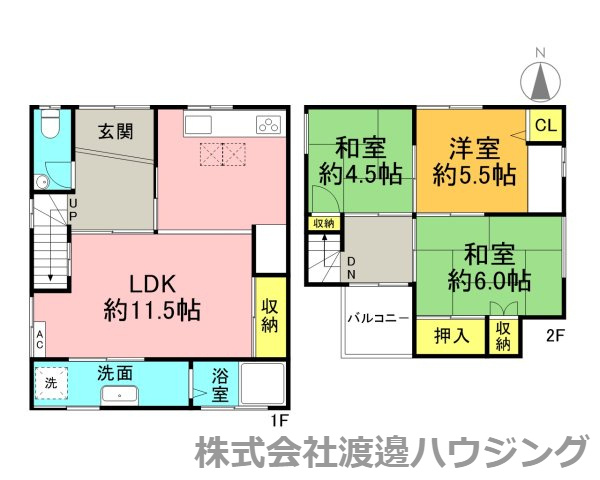 若江東町１丁目テラスハウスの間取り