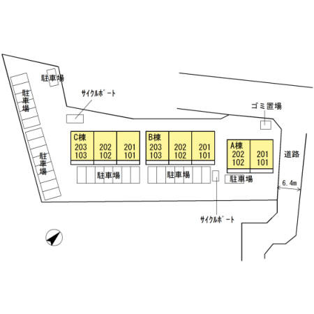 HEARTY'S　ENT豆津　C棟の駐車場|駐車スペースもあります☆