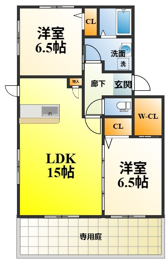 シャーメゾン光明池D棟の間取り