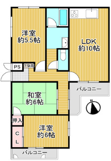 【間取り】 | ドエル南塚口B棟 | ファミリー様におすすめの３LDKです♪