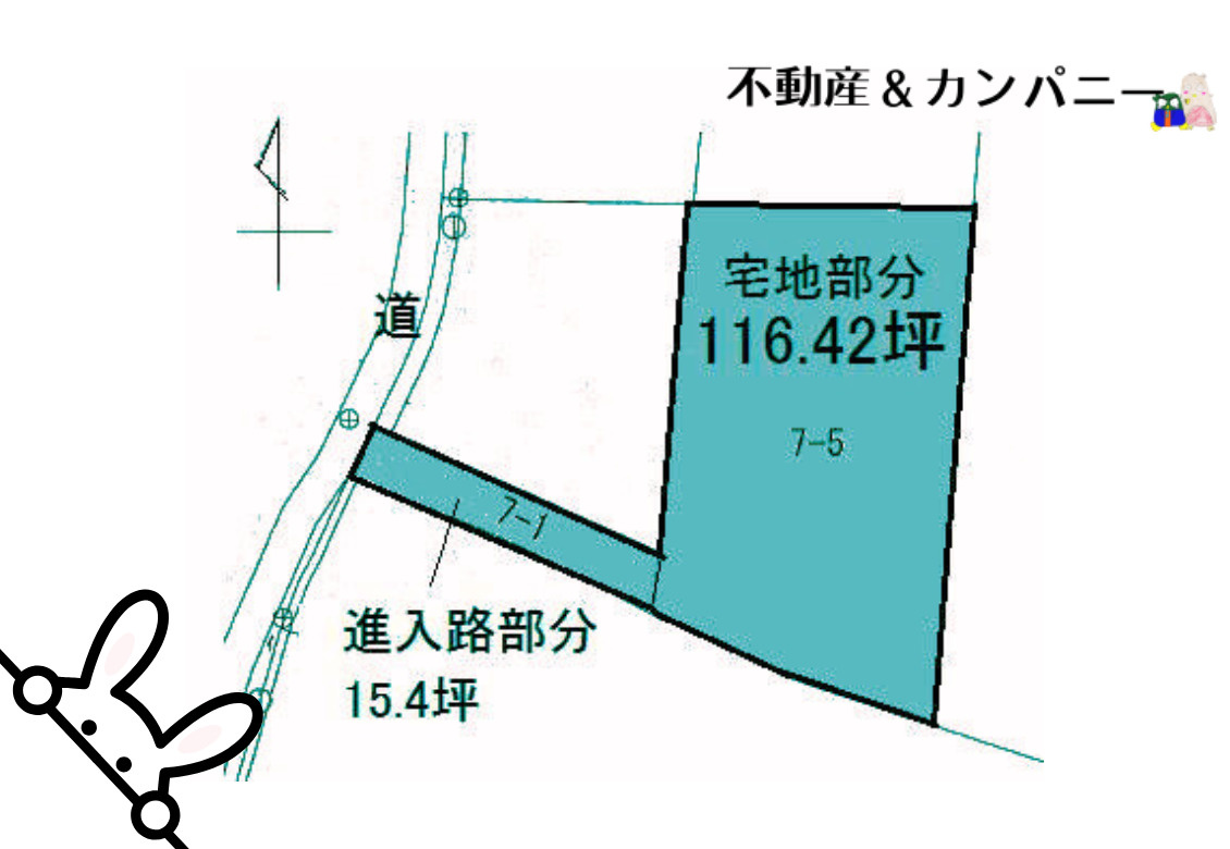 松山市越智３丁目の売地の土地図