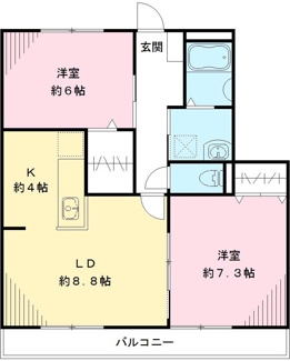 【間取り】 | オーク・フルール　Ｂ