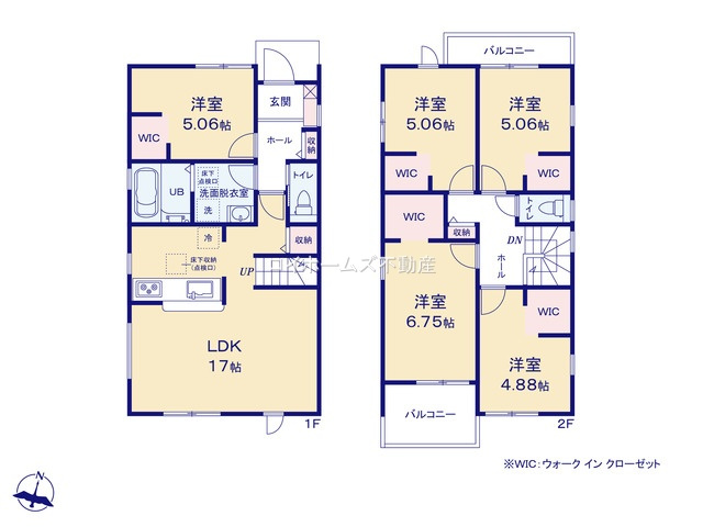 【間取り】 | 名古屋市守山区笹ヶ根３丁目808『仲介料無料』新築戸建て | 1号棟