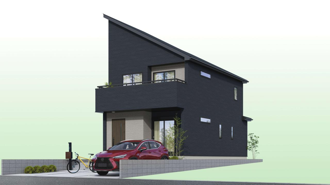 いの町枝川　新築戸建　1号棟の外観パース|4LDK+WIC+FIC