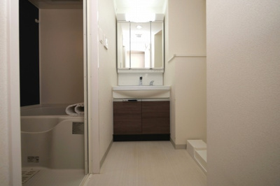 【独立洗面台】 | プレサンス高津公園ディオ | 独立洗面台、小物を置くことができて便利です