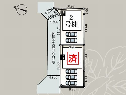 【区画図】 | 【仲介手数料０円】愛甲郡愛川町中津第135　新築一戸建て　2号棟　全2棟 | 愛甲郡愛川町中津第135　新築一戸建て　全2棟