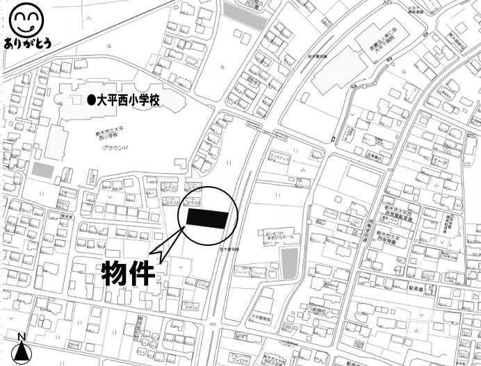 栃木市大平町富田の地図
