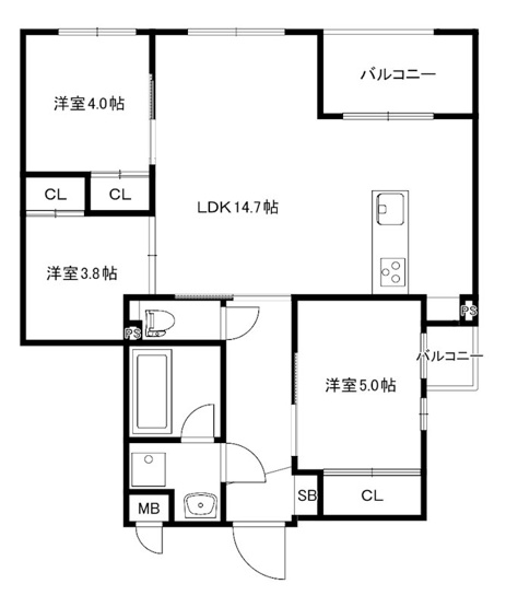 【間取り】 | 仲介手数料０円！「プライスホーム」で検索！MODERN ASPIRATION 六本松ヒルズ