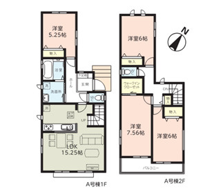 【間取り】 | 千葉市稲毛区宮野木町　新築分譲住宅A号棟 | 千葉市稲毛区宮野木町　A号棟　４LDK