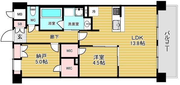 スプランディッド難波Ⅴの間取り