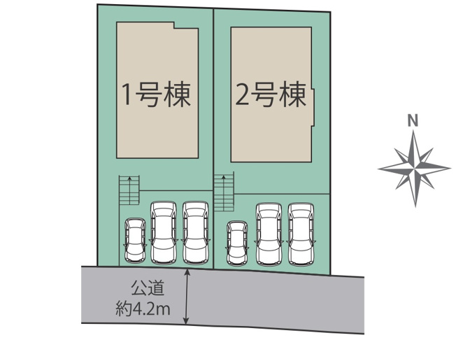 【区画図】 | 福岡市東区美和台3丁目　2号棟（全2棟）【仲介手数料無料・0円】 | 区画図です。2号棟