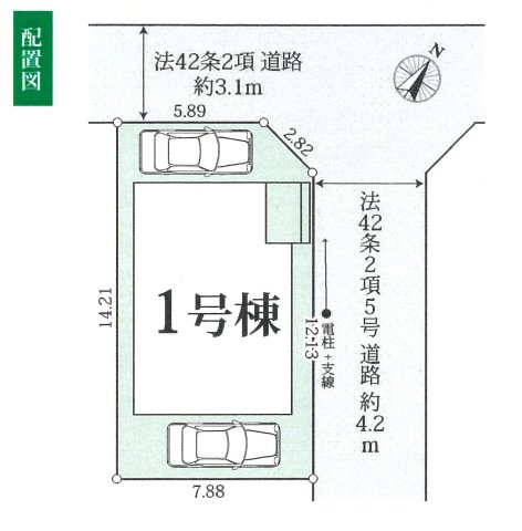仲介手数料無料　さいたま市西区土屋　新築戸建　全１棟の区画図