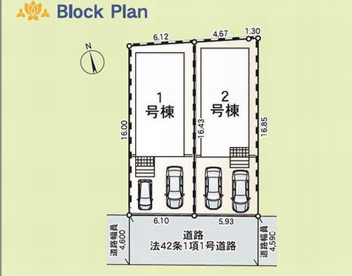 【区画図】 | 【仲介手数料０円】厚木市下荻野第18　新築一戸建て　全2棟 | 厚木市下荻野第18　新築一戸建て　全2棟