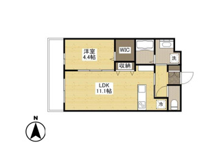 【間取り】 | ザ・プレミア旭町 | 1LDK