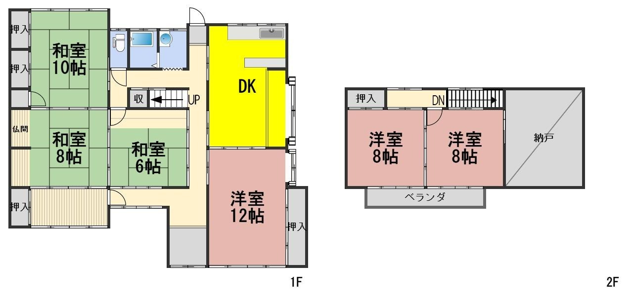 ６５３９５　岐阜市切通中古戸建ての間取り