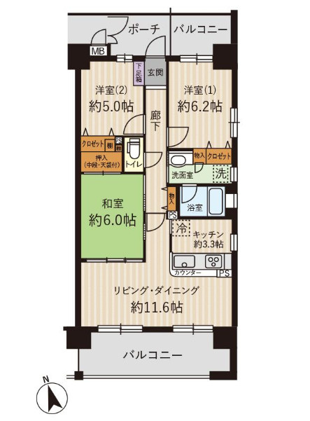 コスモ城東野江ロイヤルフォルム　4階の間取り