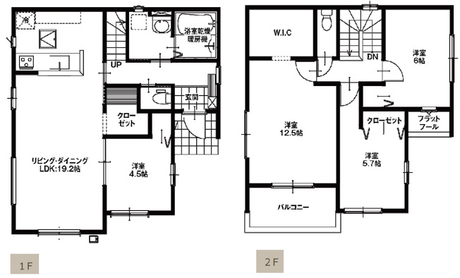 【間取り】 | 高崎市下之城町　新築住宅 | 暖かな日差し差し込む4LDK
LDK広々19.2帖