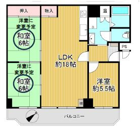 【間取り】 | サンヴェール朝霧ヶ丘A棟 | ３ＬＤＫ